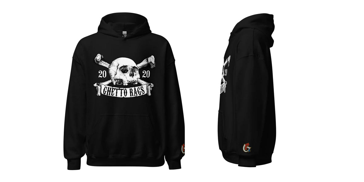 Elevate Your Style with the Womens Ghetto Rags Crossbones Hoodie - Ghetto Rags