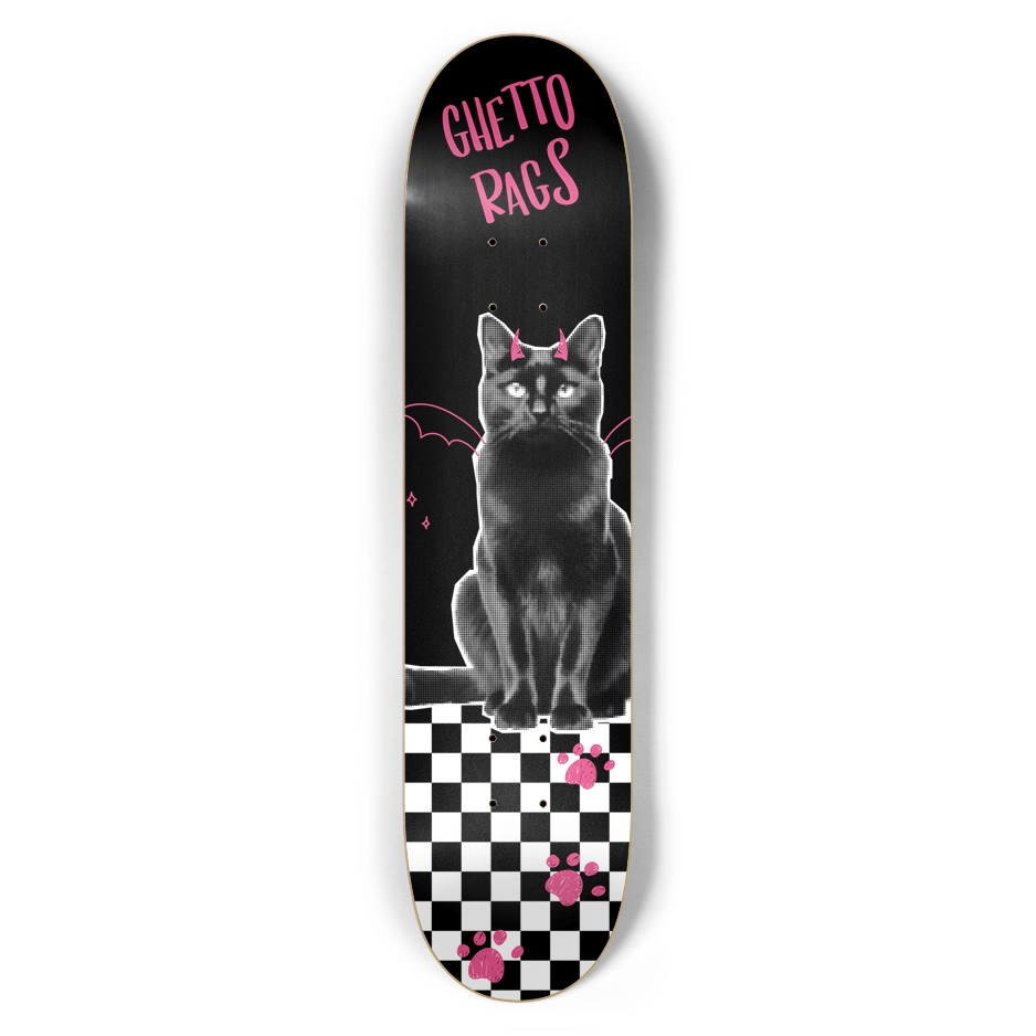 Evil Kitty Skate Deck - Ghetto Rags