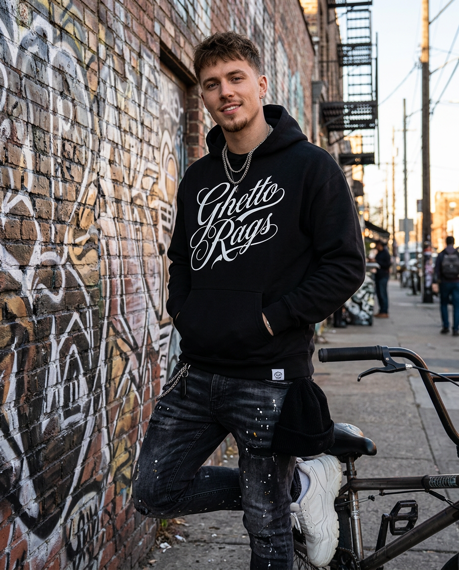 Ghetto Old Script Oversized Hoodie